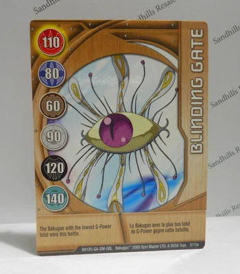 Bakugan Card - Blinding Gate - Gold Gate Card - BA185 - 5/15a - 2008 - Image 1 of 2