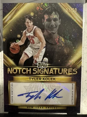 2025-26 Topps #TNS-TK Tyler Kolek Topps Notch Signatures Gold Holo Foil /50 - Image 1 of 2