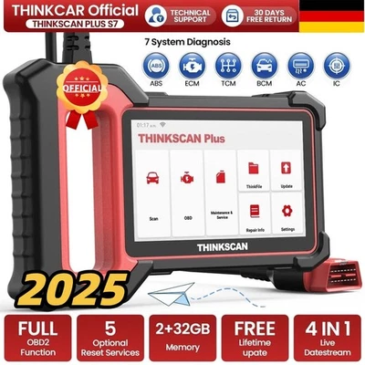 ThinkScan Plus S7 Profi KFZ Auto Scanner OBD2 Diagnosegerät 5 Reset+7 Systeme - Bild 1 von 4