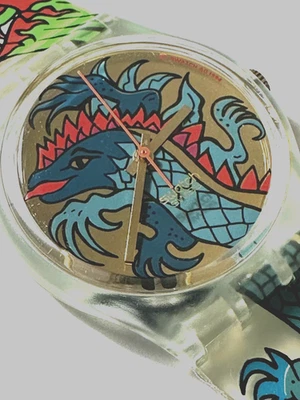 JUST $62--CHEAPEST ON EBAY!! Swatch "GREEN DRAGON" GG135 1995  - Image 1 of 4
