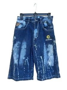 VTG Akademiks Youth Size 14 Denim Jean Shorts Jorts Embroidered Y2K - Picture 1 of 7