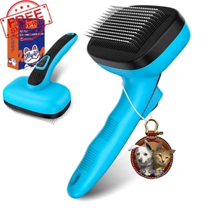 Dog Self Cleaning Slicker Brush for Shedding, Ideal for Short Long Haired Dogs, - Picture 1 of 12
