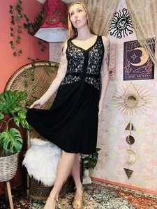 Vintage 1980s Cocktail Dress By R&M Richards Elegant Sleeveless Black Size 14 - Picture 1 of 6