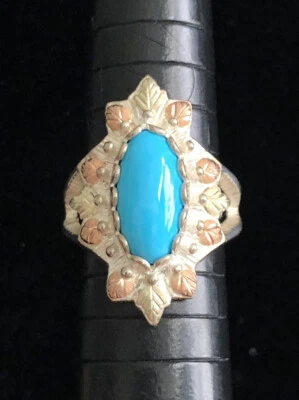 Coleman Black Hills ouro 925 azul turquesa adormecida (6) ouro 12k QVC US$ 295* - Imagem 1 de 4