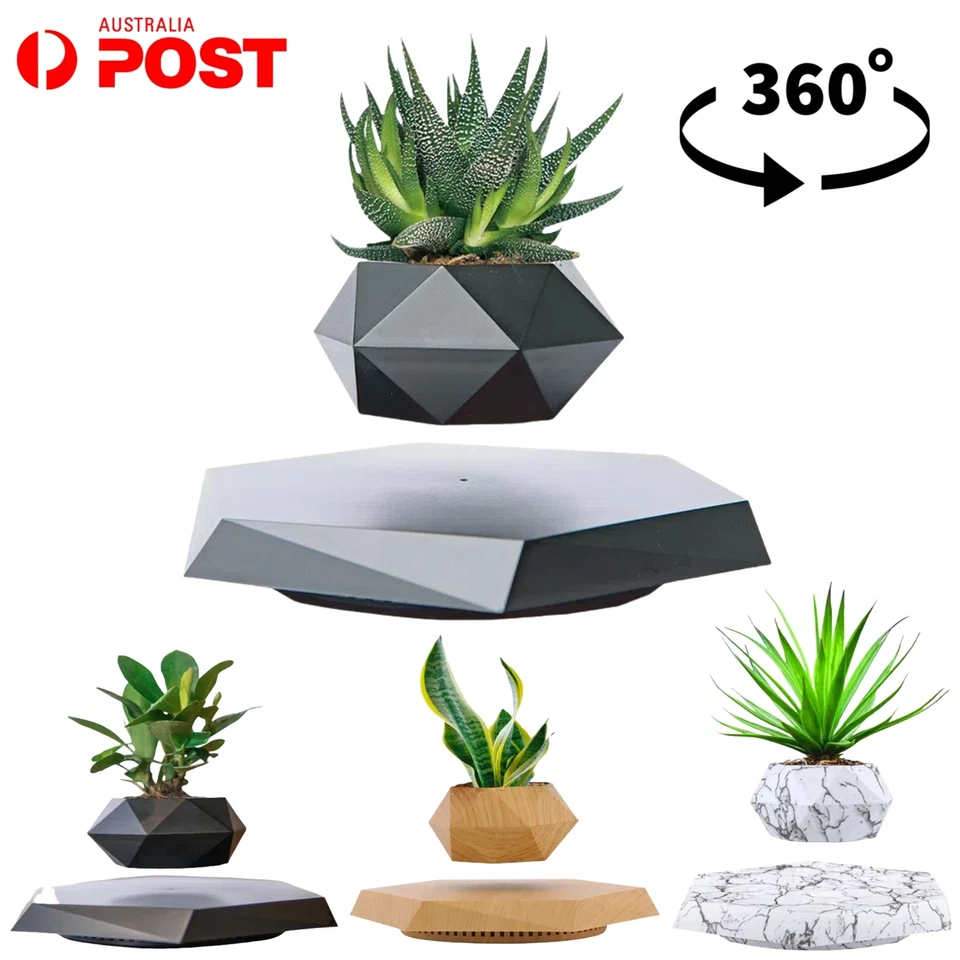 Magnetic Levitating Plant Pot Floating 360° Rotating Flowerpot Planter Decor AU - Image 1 of 4