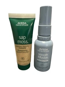 Aveda Travel Set Smooth Infusion Perfect Blow Out 1.7 oz + Sap Moss Shampoo 1.4 - Picture 1 of 2