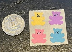 Sandylion Vintage 80's Stickers, Pastel Teddy Bears Mod Cute Rare Brown Backing - Picture 1 of 3