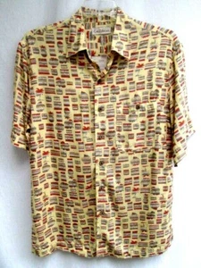 CARIBBEAN..GOLDEN YELLOW & ORANGE..RAYON..HAWAIIAN SHIRT..sz MED - Picture 1 of 5
