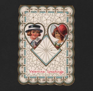 San Valentín de 5" troquelado para niños y niñas vintage en relieve para niños y niñas - Imagen 1 de 3