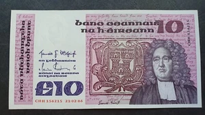 IRLAND 10 Pounds 1986, P-72b, aUNC/XF, 21.02.86 O'Cofaigh & Doyle - Bild 1 von 7