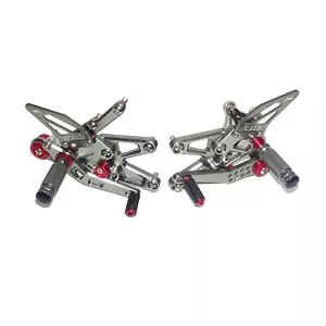 Reposapiés ajustables grises clavijas para TRIUMPH Street Triple 675 R RX 13-17 - Imagen 1 de 10