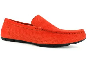 Alfani Men's Kendric Textured Drivers Orange Suede Size 9.5 M - Picture 1 of 6