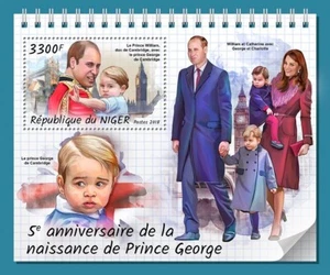 Royal Family Prince George William Kate MNH Stamps 2018 Niger S/S - Picture 1 of 1