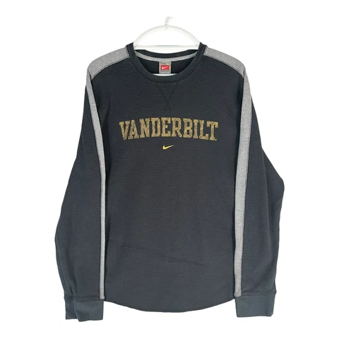 Nike Vanderbilt Commodores Men's Shirt XL Black Waffle Thermal Center Check Cover