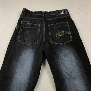 VINTAGE Johnny Blaze Jeans Mens 34x32 Blue Loose Baggy Wide Skater Hip Hop Y2K - Picture 1 of 10