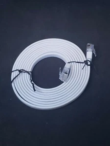New 6.5 ft Ethernet WiFi Flat Cable - Internet Network Cable - White - Free Ship - Zdjęcie 1 z 1