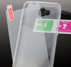 Full Transparent Flexible Handytasche Tasche Bumper + 9H Glas für Huawei Y6 2017 - Bild 1 von 6