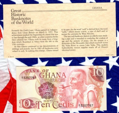 Great Historic Banknotes Ghana 1978 10 Cedis P-16f UNC Prefix N/1 - Image 1 of 2