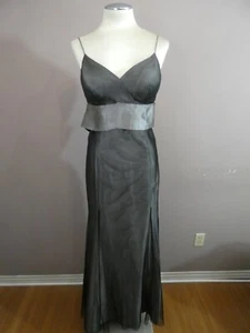 Vera Wang Women's 2 Metallic Silver Gray Gown Maxi Dress Sleeveless Sheath - Picture 1 of 15