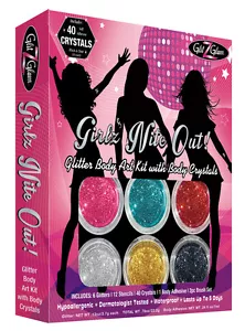 Glitzer Tattoo Set - GirlZ Night Out - mit 40 Strasssteinen - HYPOALLERGEN - Bild 1 von 5