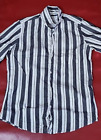 Frank & Eileen Barry Striped Button Up Cotton Slim Shirt  Wrinkled Fabric-- XS