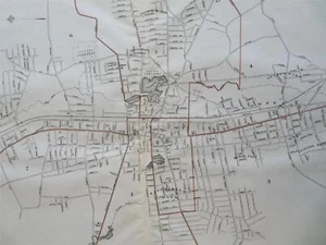 Brockton Massachusetts Detailed City Plan Railroad Cemetery 1891 Walker map - Picture 1 of 6
