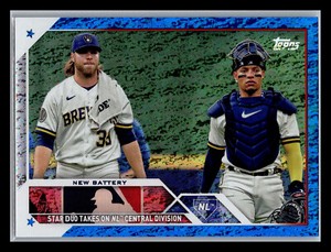 2023 Topps Update William Contreras Corbin Burnes US251 Blue Foil Parallel /999