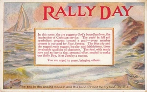 Postal: Día del Rally, Yate en el Mar, Salmos 95:5, Publicado 1918 - Imagen 1 de 2