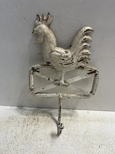 - Rooster Chicken Hat Key Hook Vintage Farm Decor NJ Steel  - Picture 1 of 6