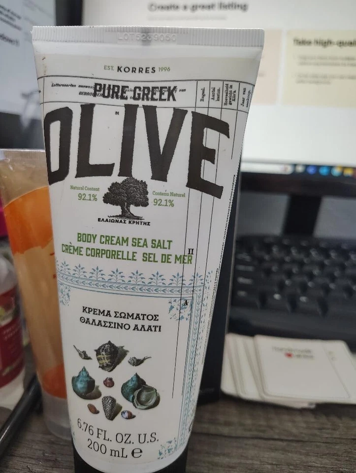 Korres Pure Greek Olive Sea Salt Body Cream 6.76 fl oz New Sealed - Image 1 of 1