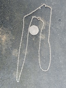 VINTAGE SOLID SILVER 925 STERLING ROPE CHAIN LINK NECKLACE 26 1/4" long A20