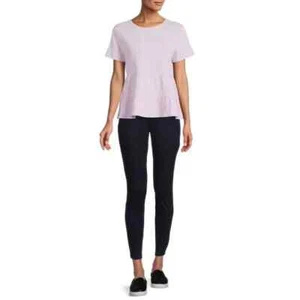 Time and Tru Women's Short Sleeve Peplum T-Shirt, Purple, XL (16-18) - Picture 1 of 5