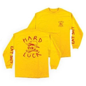 HARD LUCK MFG OG LOGO LONG SLEEVE T SHIRT YELLOW - S M - NEW - GONZ SKATEBOARD - Picture 1 of 1
