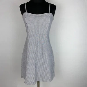 Brandy Melville Dress One Size Navy Blue White Striped Mini Sexy Nautical Beachy - Picture 1 of 19