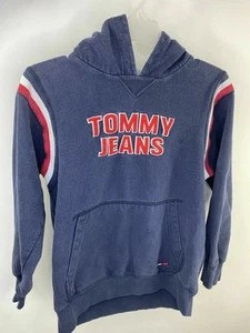 Tommy Hilfiger Hoodie Youth Size Large Blue Long Sleeve With Logo Pouch - Picture 1 of 5
