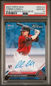 Corbin Carroll - 2023 Topps Now Stars of Postseason /49 Blue Auto RC - PSA 10 - Picture 1 of 3