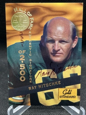 RAY NITSCHKE CERTIFIED AUTO 1994 GOLD STANDARD SP #/2500 Packers HOF! - Image 1 of 2