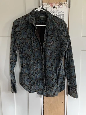 Top floral con botones de pana Eddie Bauer años 90 para mujer talla L Foto 1 de 4