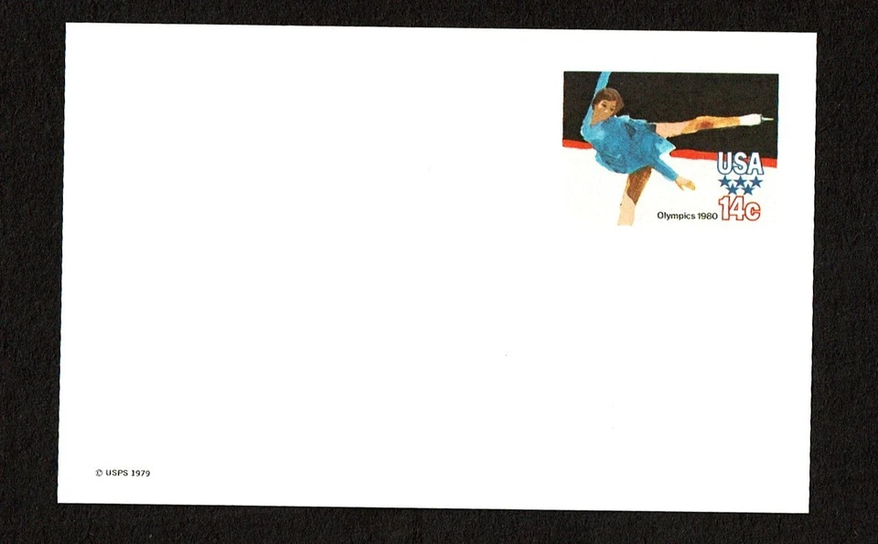 1980 U.S. POSTAL CARD 14c OLYMPICS Woman Skater   Sc#UX82 Unused! - Image 1 of 1