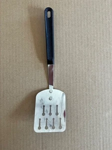 Vintage Ekco USA Short Handle Keyhole Slotted Spatula w/Black Handle, 10.5" Lgth - Picture 1 of 9