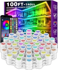 100FT Permanent Outdoor RGB Lights - IP67 Waterproof with Smart App Control R... - Picture 1 of 7