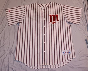 Vintage Minnesota Twins Majestic Double Pinstripe Jersey USA - Picture 1 of 9