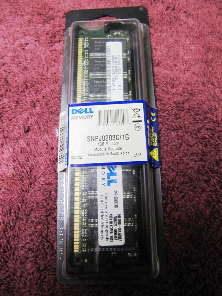 Brand New Dell 1GB PC-3200 DDR-400 SNPJ0203C/1G Memory RAM Dimension B1102400 - Image 1 of 4