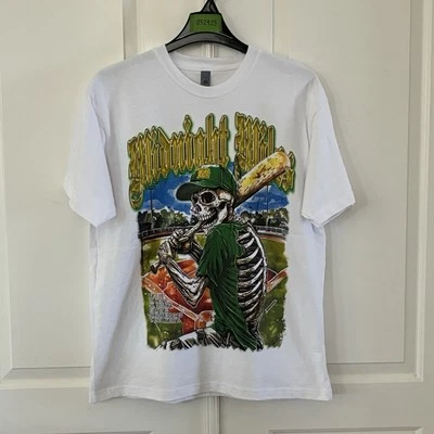 Camisa de Béisbol Midnight Mills Adulto Grande Blanca Doble Lado Gráfico Exterior Hombres Foto 1 de 4