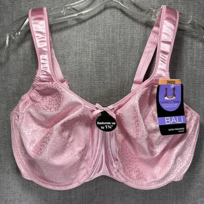 Bali Bra Women 36DD Pink Sand Satin Tracings Minimizer Comfort-U Underwire 3562 - Image 1 of 4