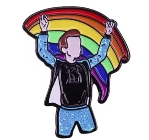 HARRY STYLES WITH RAINBOW ENAMEL PIN - FREE AU POST - AU STOCK - Picture 1 of 1