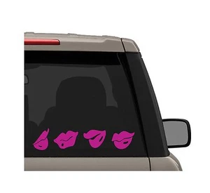 4 pk Assorted Lips Decal Sticker Sexy Kiss Print Truck & Car Bumper Window - Picture 1 of 8