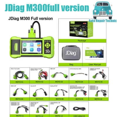 Genuine Jdiag Motorcyle Scanner OBD2 Full System Diagnostic Fault Code Reader US — 第 1/4 张图片