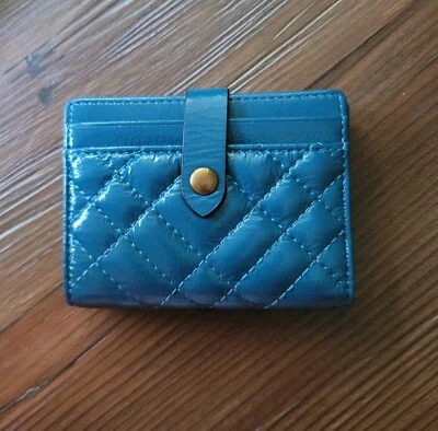 NWOT KURT GEIGER LONDON WOMEN'S QUILTED CREDIT CARD HOLDER TURQUOISE $65 - Image 1 of 4