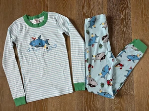 Hanna Andersson Boys Pitate Shark Pajama Size 150/US 12 EUC - Picture 1 of 4